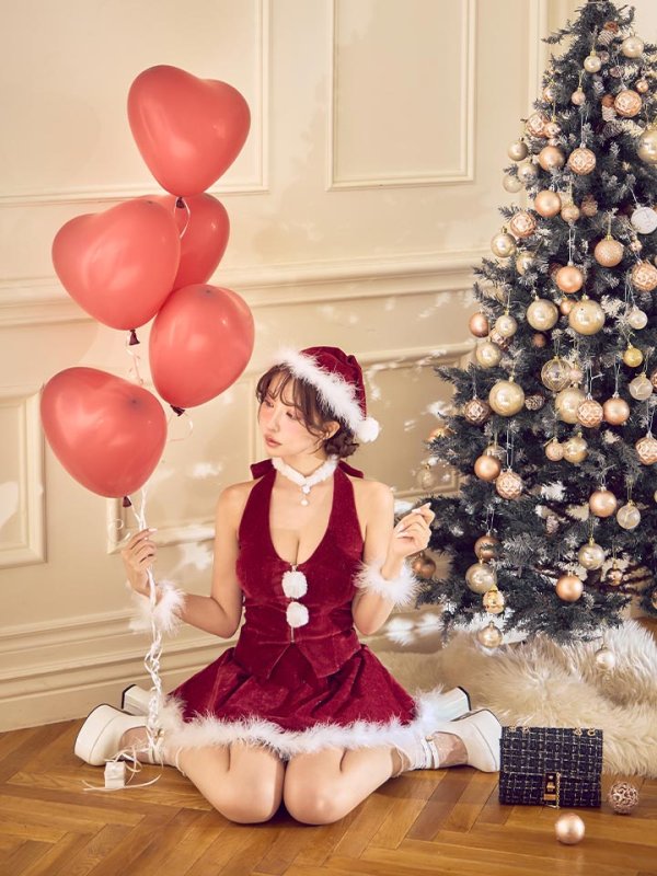 画像23: 【即日発送】【サンタ】ホルターネックジップセットアップサンタコスプレ【コスプレ6点セット】【XS-XLサイズ/2カラー】[OF04]