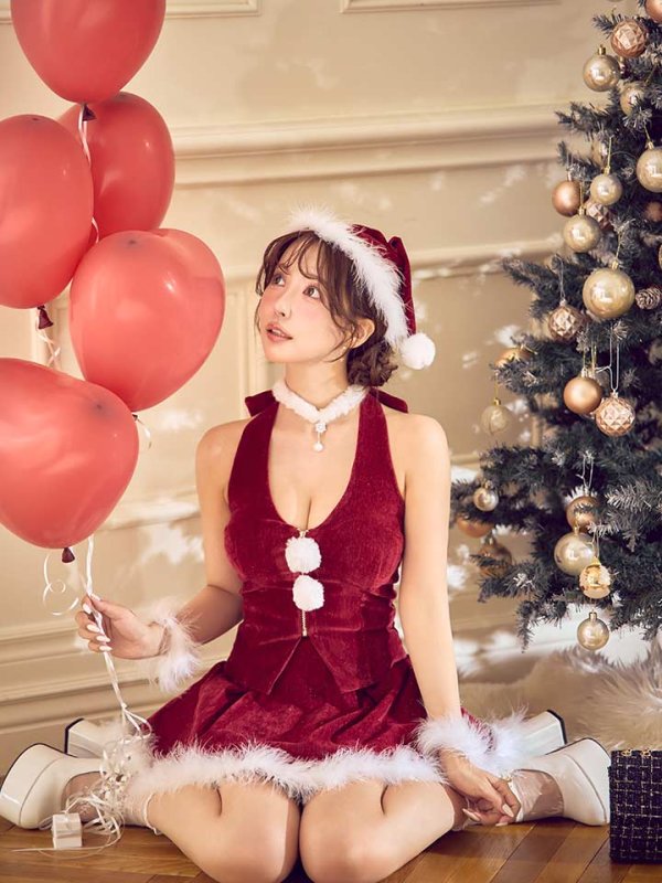 画像27: 【即日発送】【サンタ】ホルターネックジップセットアップサンタコスプレ【コスプレ6点セット】【XS-XLサイズ/2カラー】[OF04]