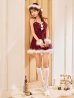 画像5: 【即日発送】【サンタ】　紐リボンフレアビジューサンタコスプレ【コスプレ5点セット】【XS-Mサイズ/2カラー】[OF03]