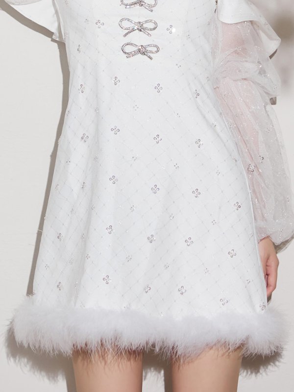 画像23: 【予約 / 11月下旬発送予定】【送料無料！】【サンタ】オフショルチュール袖リボンサンタコスプレ【コスプレ3点セット】【XS-Lサイズ/1カラー】[OF03]