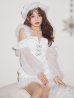 画像3: 【予約 / 11月下旬発送予定】【送料無料！】【サンタ】オフショルチュール袖リボンサンタコスプレ【コスプレ3点セット】【XS-Lサイズ/1カラー】[OF03] (3)