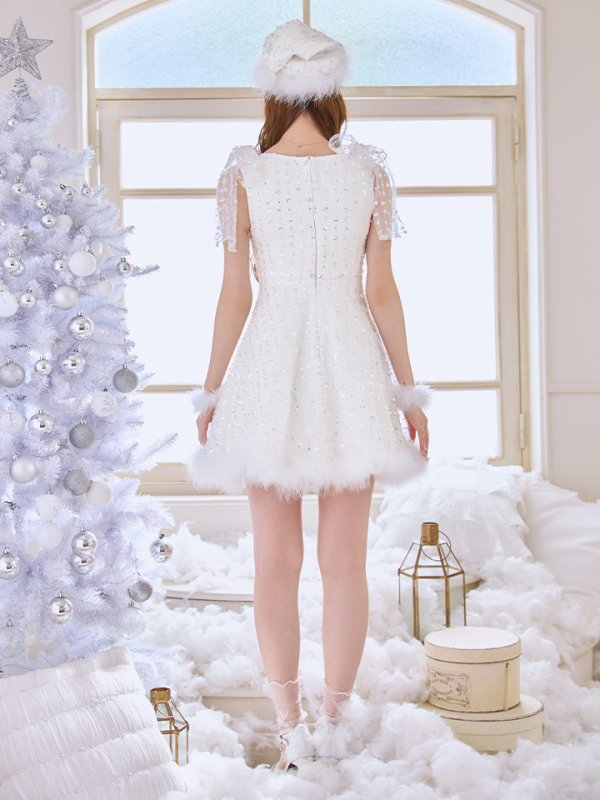 画像19: 【即日発送】【送料無料！】【サンタ】パールスパンコールレースフレアサンタコスプレ【コスプレ3点セット】【S-Lサイズ/1カラー】[HC02]