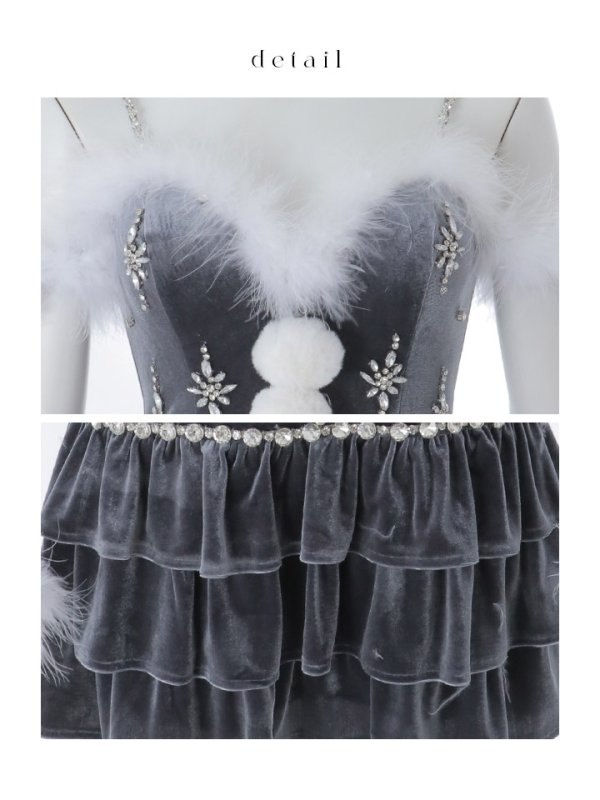 画像32: 【予約 / 11月下旬発送予定】【送料無料！】【サンタ】　スノーフレークビジューフレアサンタコスプレ【コスプレ4点セット】【XS-Lサイズ/3カラー】[OF01]