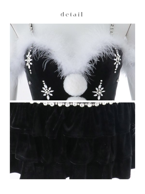 画像36: 【予約 / 11月下旬発送予定】【送料無料！】【サンタ】　スノーフレークビジューフレアサンタコスプレ【コスプレ4点セット】【XS-Lサイズ/3カラー】[OF01]