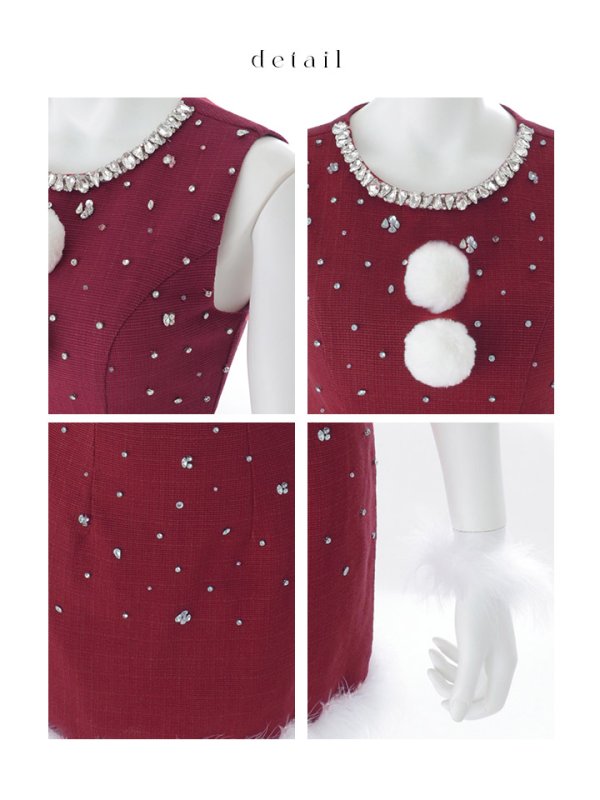 画像23: 【即日発送】【サンタ】ストーンビジューノースリーブタイトサンタコスプレ【コスプレ4点セット】【XS-Lサイズ/3カラー】[OF03]