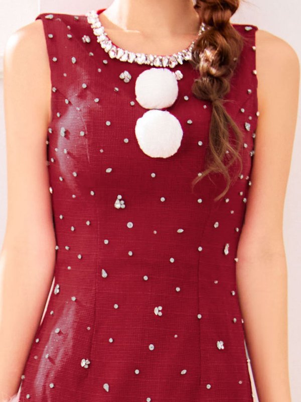 画像33: 【即日発送】【サンタ】ストーンビジューノースリーブタイトサンタコスプレ【コスプレ4点セット】【XS-Lサイズ/3カラー】[OF01]