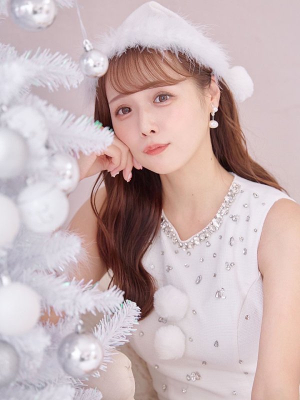 画像8: 【即日発送】【サンタ】ストーンビジューノースリーブタイトサンタコスプレ【コスプレ4点セット】【XS-Lサイズ/3カラー】[OF03]