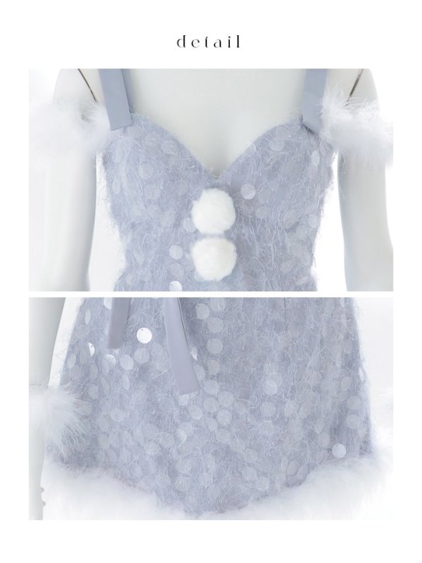 画像23: 【予約 / 12月上旬発送予定】【送料無料！】【サンタ】ラメニットリボンセットアップサンタコスプレ【コスプレ5点セット】【XS-Lサイズ/2カラー】[OF03]