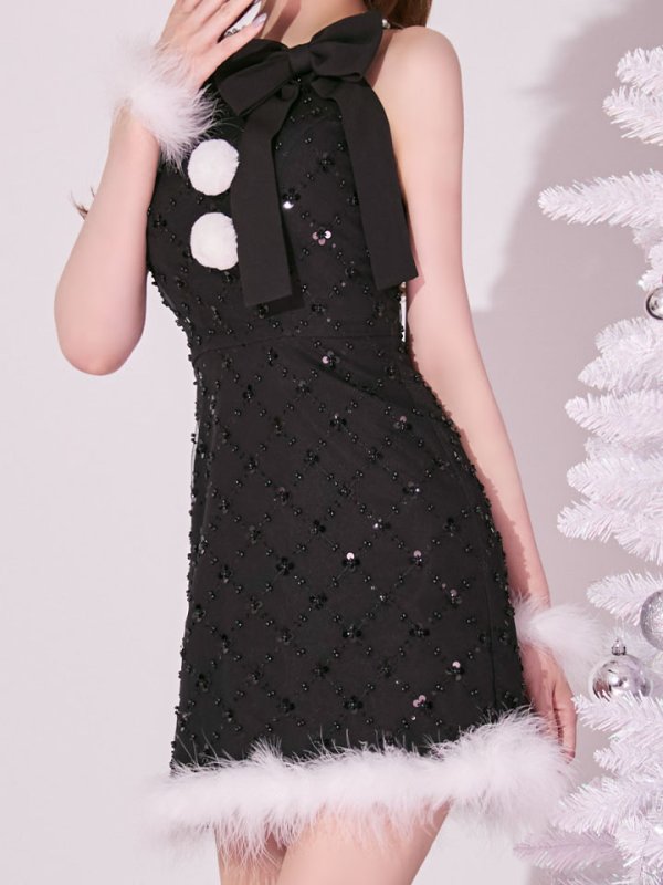 画像20: 【即日発送】【サンタ】サイドリボンツイードビジューサンタコスプレ【コスプレ5点セット】【XS-Lサイズ/2カラー】[OF01]