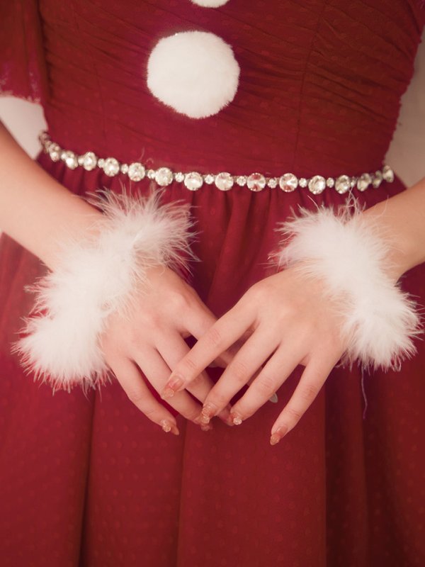 画像35: 【ノベルティ】【予約 / 11月中旬発送予定】【送料無料！】【サンタ】ワンショルリボンドットチュールサンタコスプレ【コスプレ4点セット】【XS-Lサイズ/2カラー】[OF03]