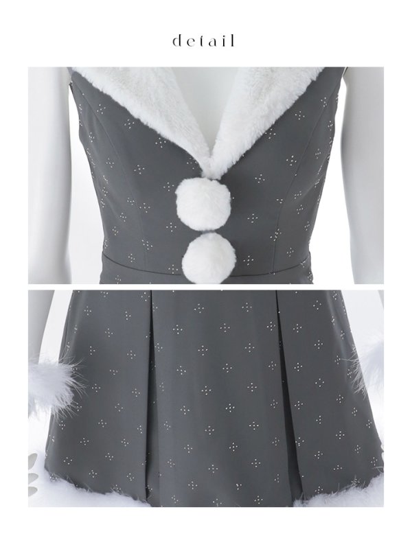 画像46: 【即日発送】【サンタ】ファー襟付きラメワンピサンタコスプレ【コスプレ4点セット】【S-Mサイズ/2カラー】[OF01]