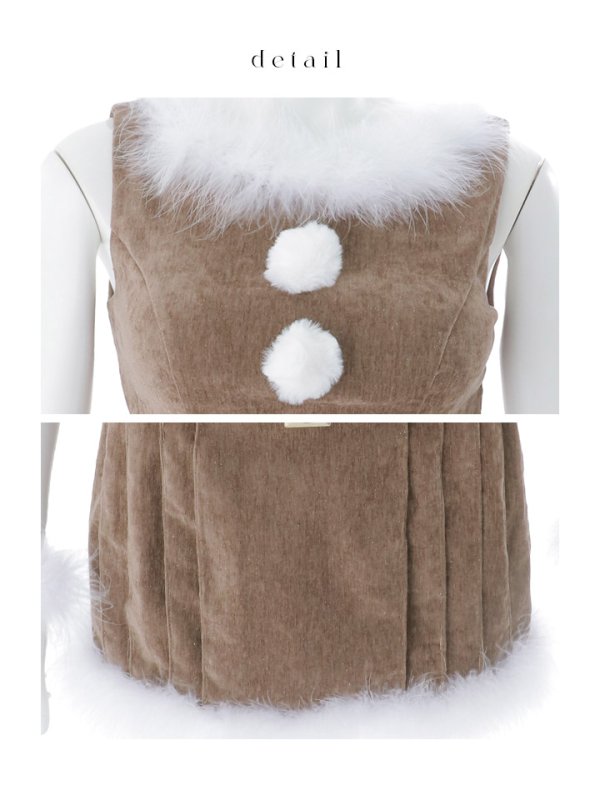 画像22: 【即日発送】【サンタ】ベルト付きファーサンタコスプレ【コスプレ4点セット】【XS-XLサイズ/3カラー】[OF04]