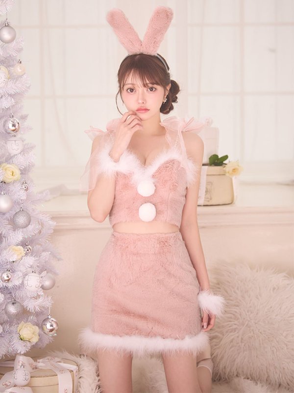 画像3: 【即日発送】【サンタ】チュールリボンセットアップサンタコスプレ【コスプレ7点セット】【XS-Mサイズ/2カラー】[OF01]