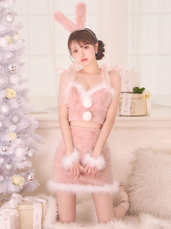 画像4: 【即日発送】【サンタ】チュールリボンセットアップサンタコスプレ【コスプレ7点セット】【XS-Mサイズ/2カラー】[OF01]