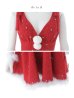 画像21: 【即日発送】【サンタ】ショルダーリボンビジューツイードフレアサンタコスプレ【コスプレ4点セット】【XS-XLサイズ/1カラー】[OF01] (21)