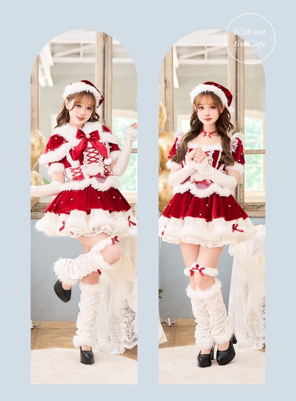 画像6: 【即日発送】【サンタ】ベルベットフルールパールサンタ【Malymoon/マリームーン】【コスプレ9点セット】【SM-MLサイズ/1カラー】[OF03]
