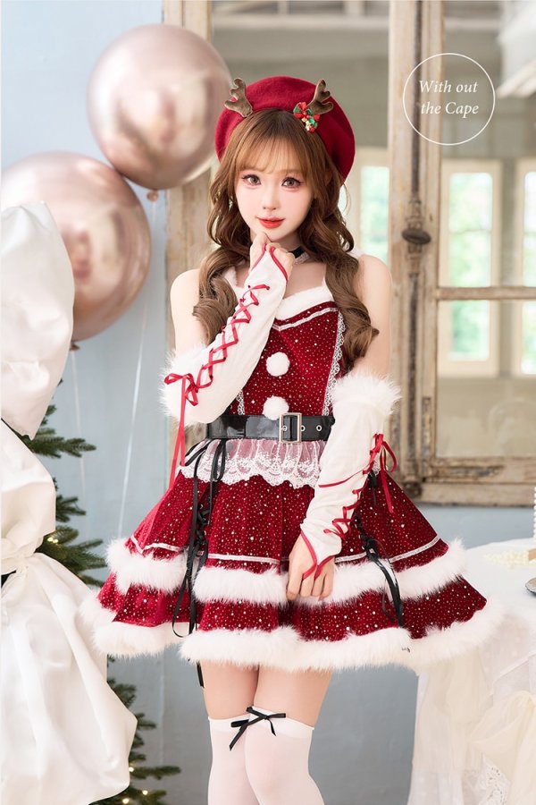 画像6: 【即日発送】【サンタ】ルージュベルベットビジュートナカイ【Malymoon/マリームーン】【コスプレ7点セット】【SM-MLサイズ/1カラー】[OF03]