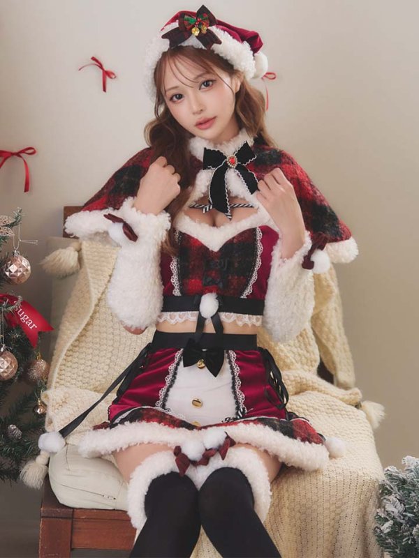 画像2: 【即日発送】【サンタ】ノエルドチェックケープサンタ【Malymoon/マリームーン】【コスプレ9点セット】【フリーサイズ/2カラー】[OF03]