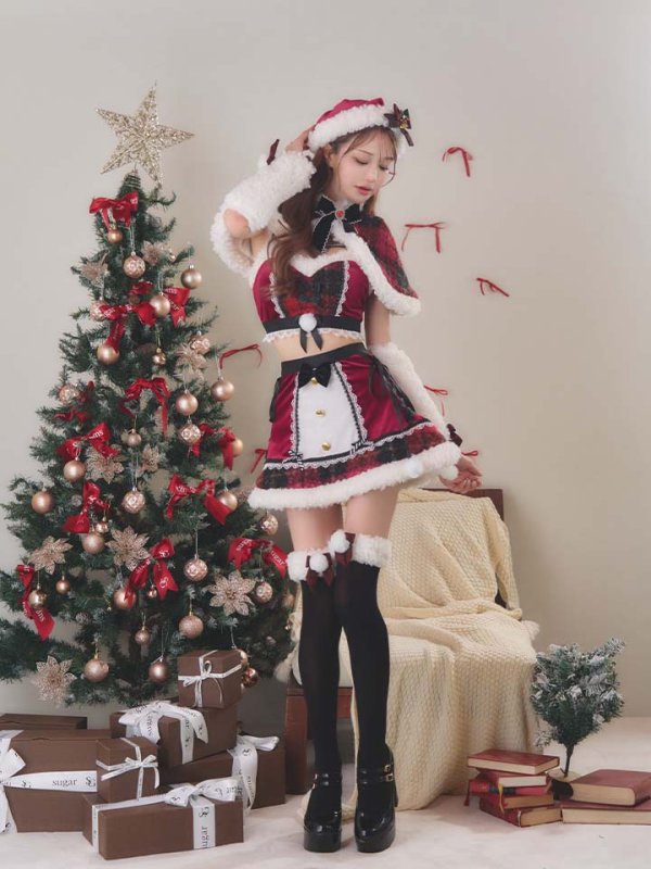 画像8: 【即日発送】【サンタ】ノエルドチェックケープサンタ【Malymoon/マリームーン】【コスプレ9点セット】【フリーサイズ/2カラー】[OF03]