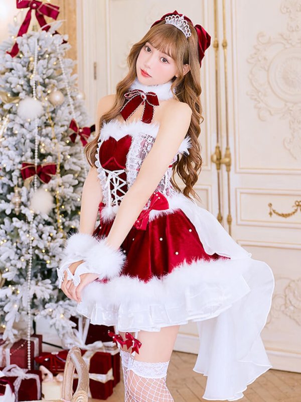 画像2: 【クリスマスコスプレ13点セット】【Malymoon/マリームーン】プリンセスチュールファーサンタコスプレ【2サイズ/1カラー】【予約/12月上旬発送予定】[HC03]