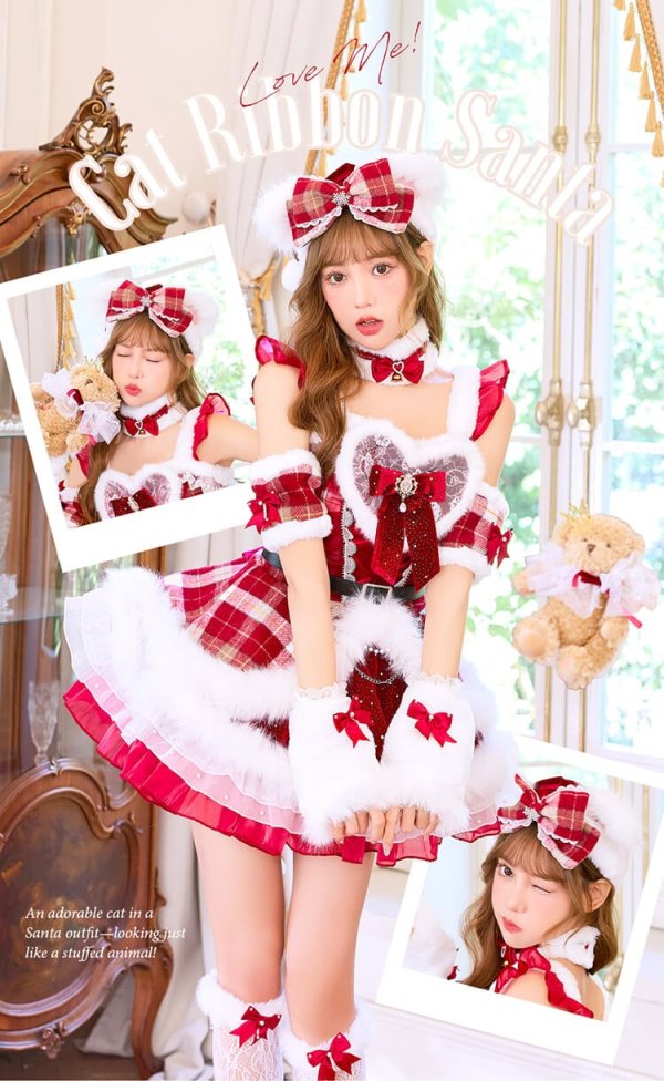画像2: 【送料無料！】【サンタ】【Malymoon/マリームーン】ラブミーキャットリボンサンタ【13点SET】【SM-MLサイズ】【予約/12月上旬発送予定】[OF04]
