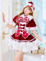 【クリスマスコスプレ8点セット】【Malymoon/マリームーン】リボンケープドーリーサンタコスプレ【2サイズ/1カラー】【予約/12月上旬発送予定】[HC03]