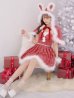 画像11: 【一部予約商品/11月中旬発送予定】【サンタコス 4点セット】【XS-XLサイズ/3カラー】ラメツイードミニワンピースサンタ[YMT]