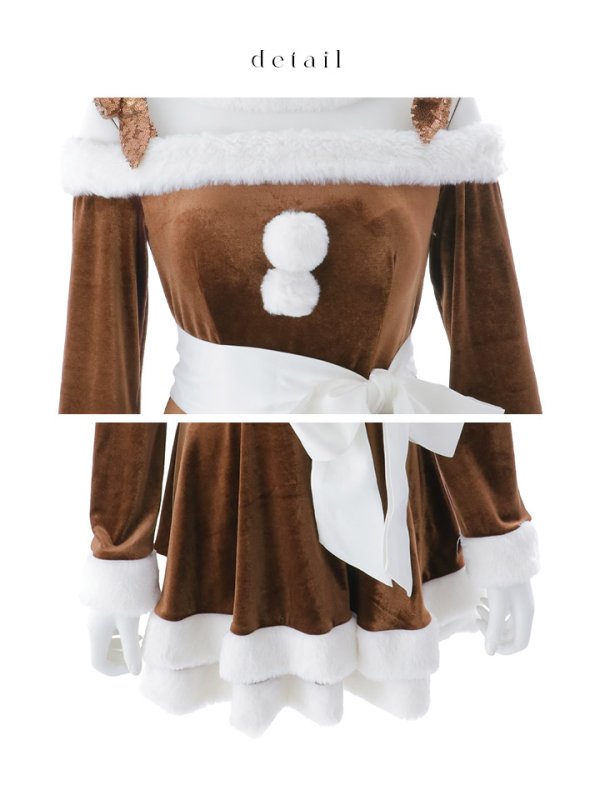 画像46: 【一部予約 / 11月中旬発送予定】【sugar nine サンタコス 4点セット】【XS-XLサイズ/8カラー】グリッターリボン2段フレアサンタコスプレ[OF01]