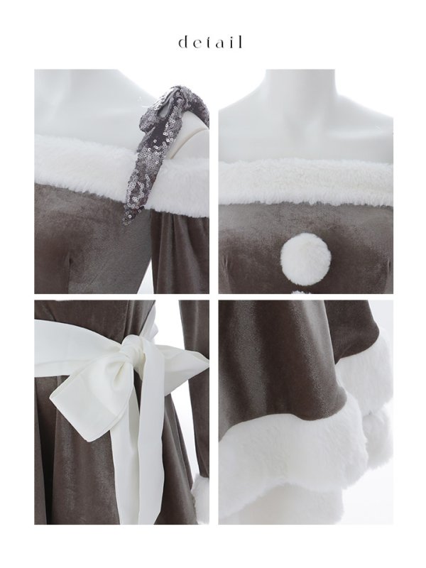 画像49: 【一部予約 / 11月中旬発送予定】【sugar nine サンタコス 4点セット】【XS-XLサイズ/8カラー】グリッターリボン2段フレアサンタコスプレ[OF01]