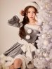 画像2: 【予約 / 10月下旬発送予定】【sugar nine サンタコス 4点セット】【XS-XLサイズ/8カラー】グリッターリボン2段フレアサンタコスプレ[YMT] (2)