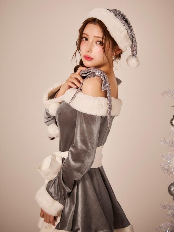 画像19: 【一部予約 / 11月中旬発送予定】【sugar nine サンタコス 4点セット】【XS-XLサイズ/8カラー】グリッターリボン2段フレアサンタコスプレ[OF01]