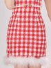 画像14: 【サンタコス 5点セット】ギンガムチェック タイトワンピースサンタコスプレ【XS-XLサイズ/2カラー】[YMT] (14)
