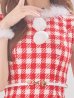 画像13: 【サンタコス 5点セット】ギンガムチェック タイトワンピースサンタコスプレ【XS-XLサイズ/2カラー】[YMT] (13)