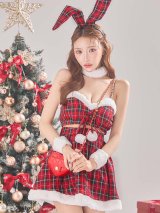 【即日発送！】【サンタコス6点セット】【Fサイズ/1カラー】レッドチェックバニーサンタ[YMT]