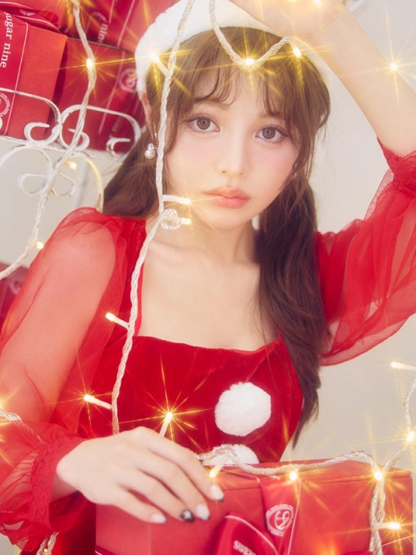 画像8: 【即日発送】【サンタコス 3点セット】【S-Lサイズ/1カラー】チュールシアーフレアサンタコスプレ[OF01]