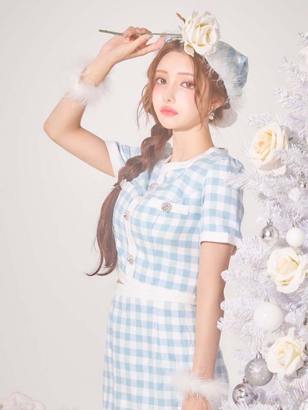 画像15: 【サンタSALE!!】【即日発送！】【サンタコス 4点セット】【S-Mサイズ/1カラー】ギンガムチェックタイトサンタコスプレ[HC02]