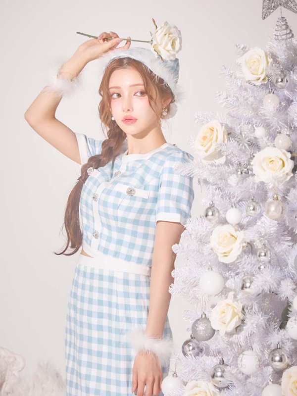 画像17: 【サンタSALE!!】【即日発送！】【サンタコス 4点セット】【S-Mサイズ/1カラー】ギンガムチェックタイトサンタコスプレ[HC02]