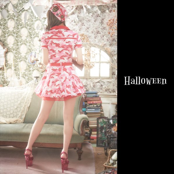 画像5: 【SALE!!】【即日発送】ピンクアーミーワンピース【ハロウィンコスプレ3点セット】【S-XLサイズ/1カラー】（STEE06 W）[OF01]