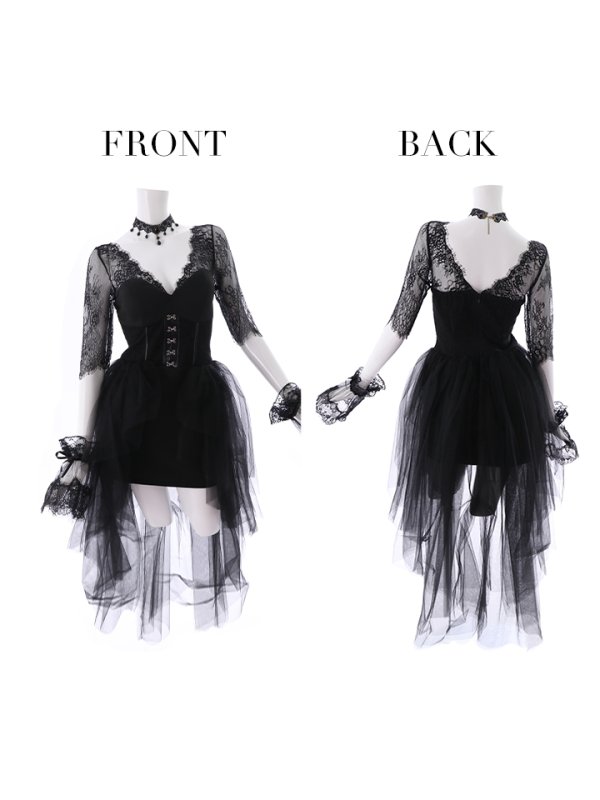 画像12: 【即日発送】ブラックバニーコスプレセット/ショートインロング【sugar nineハロウィン4点セット】 【S?XLサイズ/1カラー】[OF01]