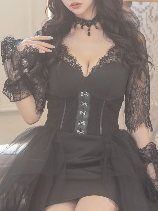 画像7: 【即日発送】ブラックバニーコスプレセット/ショートインロング【sugar nineハロウィン4点セット】 【S?XLサイズ/1カラー】[OF01]