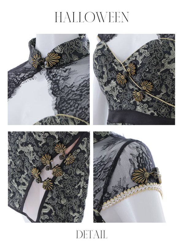 画像35: 【即日発送】タイトチャイナドレスコスプレセット【sugar nineハロウィン2点セット】【4サイズ/3カラー】(SE01YN)【OF01】