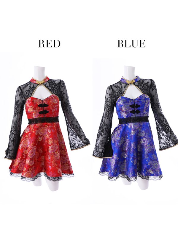 画像15: 【即日発送】フレアチャイナドレスコスプレセット【sugar nineハロウィン2点セット】【4サイズ/2カラー】(SE01YN)【OF01】