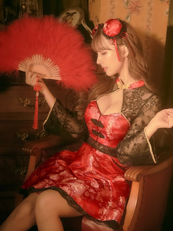 画像11: 【即日発送】フレアチャイナドレスコスプレセット【sugar nineハロウィン2点セット】【4サイズ/2カラー】(SE01YN)【OF01】