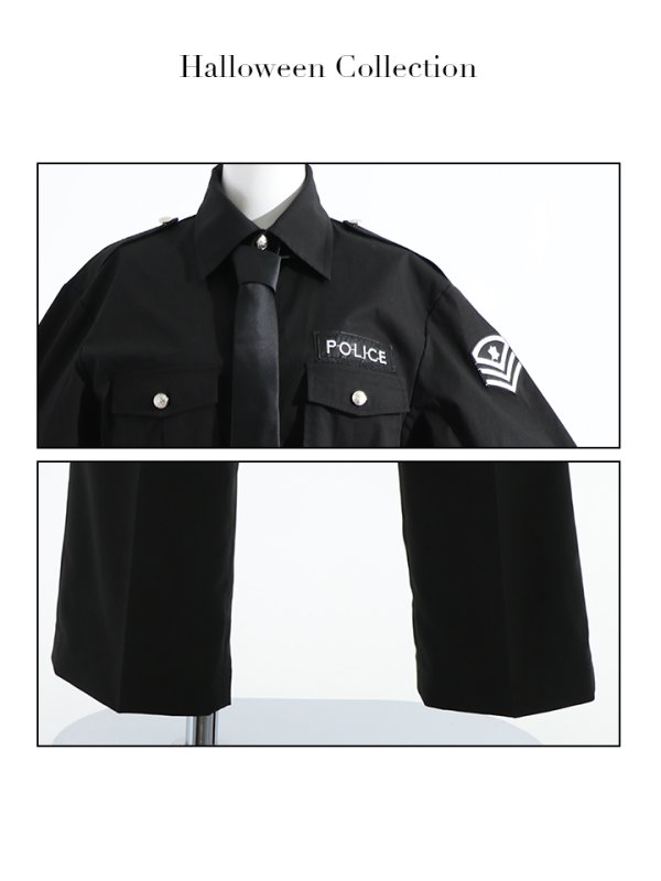 画像15: 【即日発送】メンズブラックポリス【sugar nineハロウィンコスプレ5点セット】【M-XLサイズ/1カラー】[HC03-Bsv]