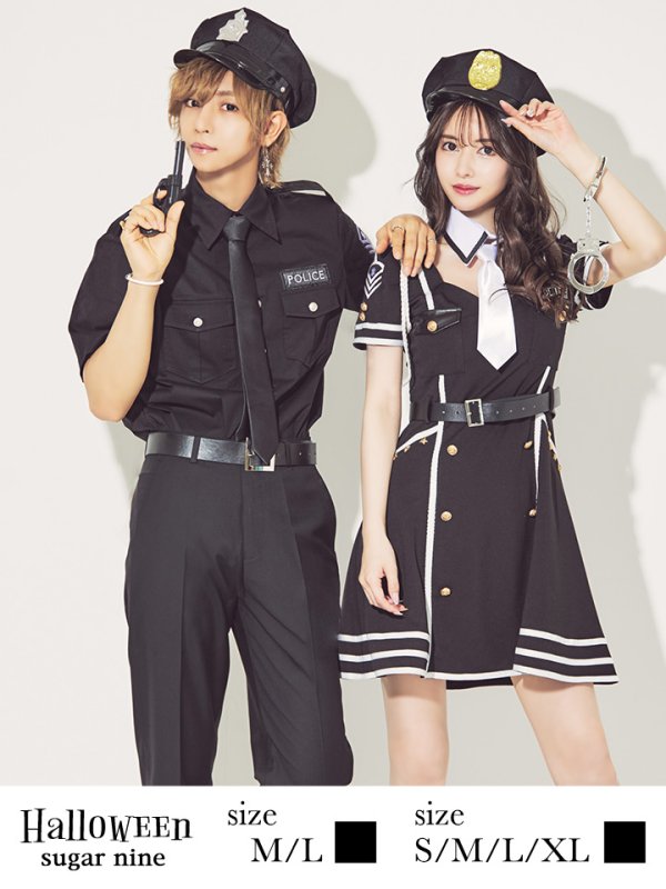 画像3: 【即日発送】ブラックポリスコスプレセット【sugar nineハロウィン5点セット】【M-XLサイズ/1カラー】[HC03-Bsv/HC03-Bg]
