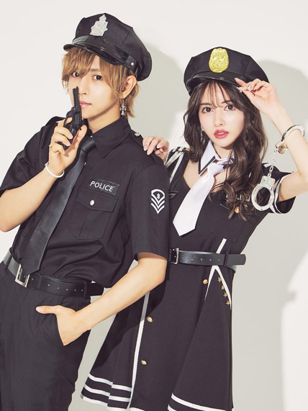 画像6: 【即日発送】ブラックポリスコスプレセット【sugar nineハロウィン5点セット】【M-XLサイズ/1カラー】[HC03-Bsv/HC03-Bg]