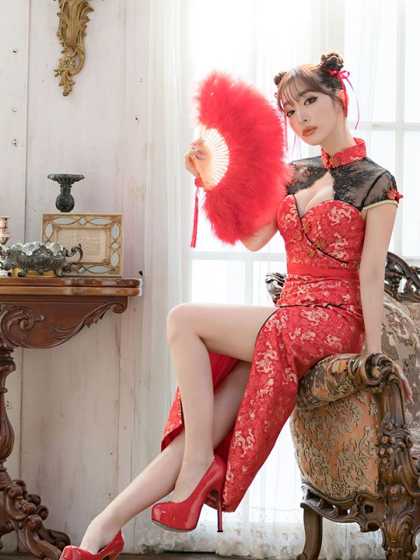 画像14: 【即日発送】ロングチャイナドレスコスプレセット【ハロウィン2点セット】【4サイズ/2カラー】(SE01YN)【OF01】