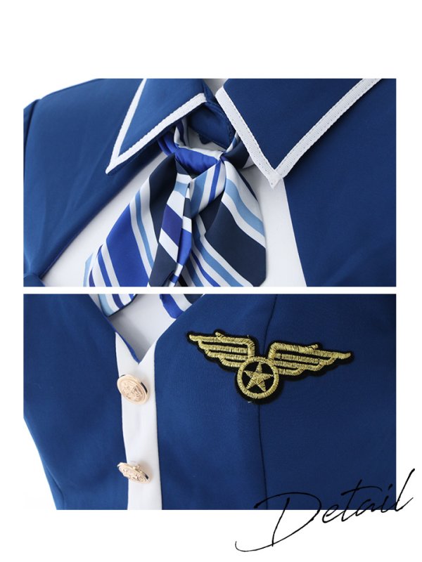 画像13: 【ハロウィン】セクシーCAコスプレ/2ピース/セットアップ【コスプレ4点セット】【XS-Mサイズ/1カラー】[OF01]