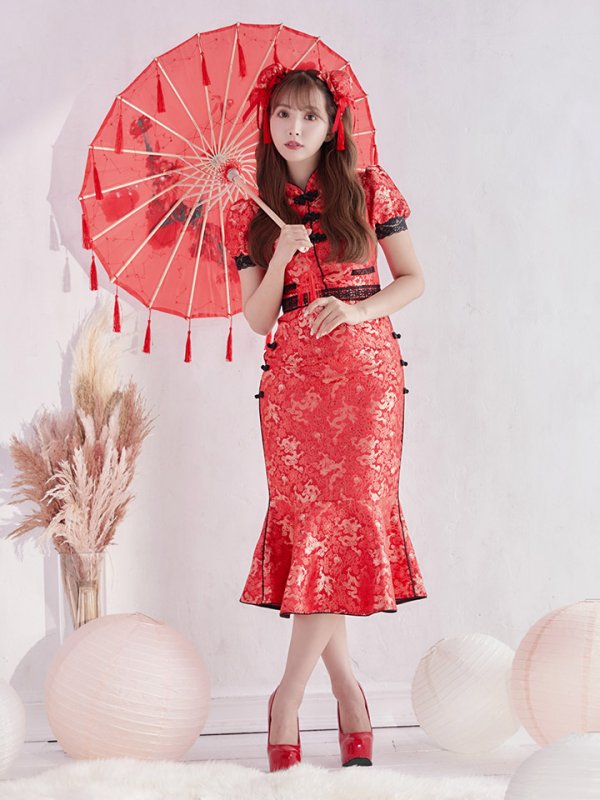 画像5: 【SALE!!】【即日発送】マーメイドスカートチャイナドレスコスプレ (SE01YN)【sugar nineハロウィン2点セット】【S-Lサイズ/1カラー】[OF01]