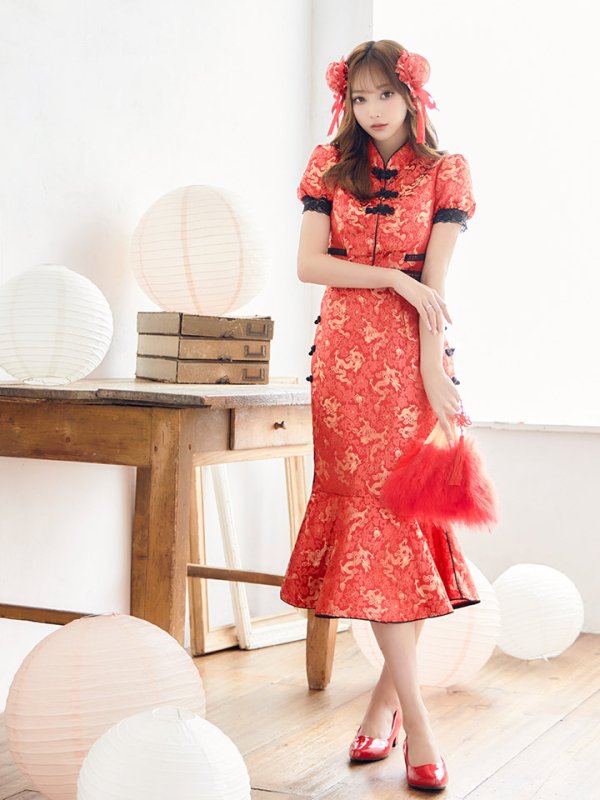 画像5: 【SALE!!】【即日発送】マーメイドスカートチャイナドレスコスプレ 【sugar nineハロウィン2点セット】【S-Lサイズ/1カラー】(SE01YN)[OF01]